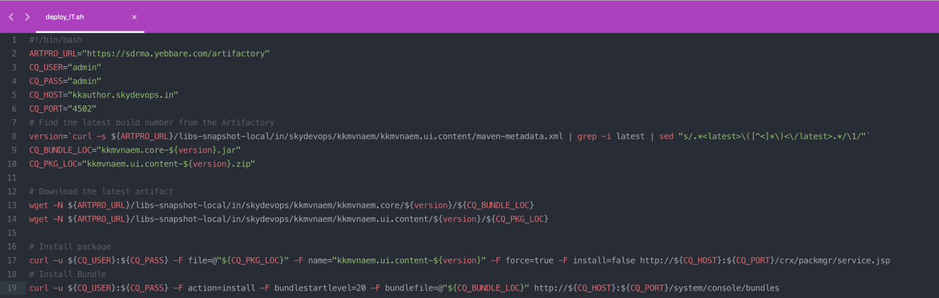 Script to Trigger the Deployment