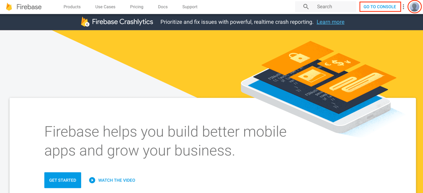 Firebase Welcome Screen